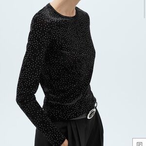 NWT size M Mango mesh rhinestone top